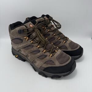 Merrell Moab 3 Mid Mens Rugged Hiking Boots Walnut Sz 11 Wide J035869 $150 MSRP